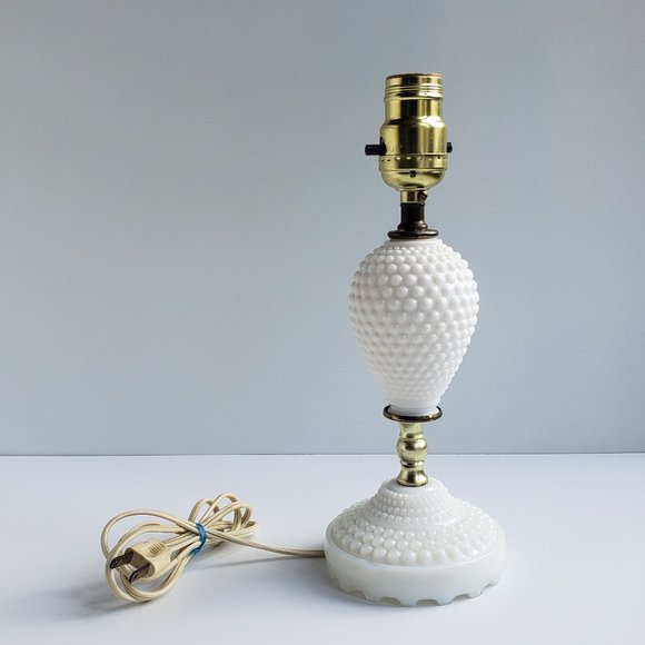 Other - Vintage Hobnail Milk Glass Vanity Boudoir Lamp